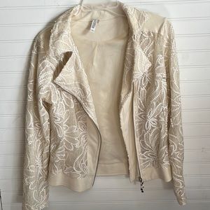 Sequins long sleeve moto jacket